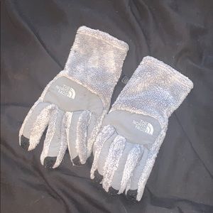 Grey north face gloves